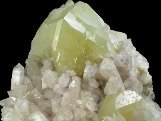 Datolite on Quartz from Dalnegorsk, Primorskiy Kray, Russia