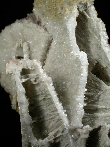 Quartz pseudomorphs after Anhydrite with Stilbite-Ca from Prospect Park Quarry, Prospect Park, Passaic County, New Jersey