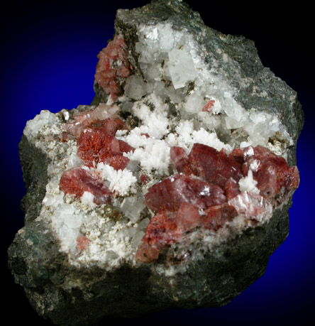 Heulandite-Ca on Datolite with Laumontite and Calcite from Prospect Park Quarry, Prospect Park, Passaic County, New Jersey