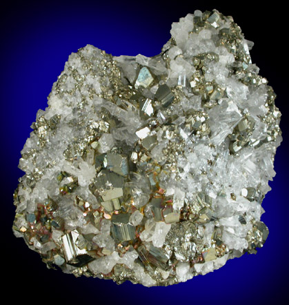 Pyrite and Quartz from Pearroya Mine, Huaron District, Cerro de Pasco Province, Pasco Department, Peru