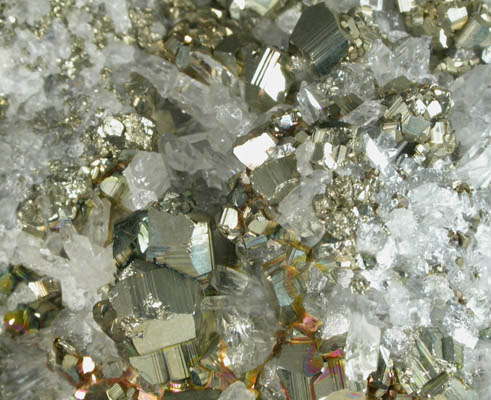 Pyrite and Quartz from Peñarroya Mine, Huaron District, Cerro de Pasco Province, Pasco Department, Peru