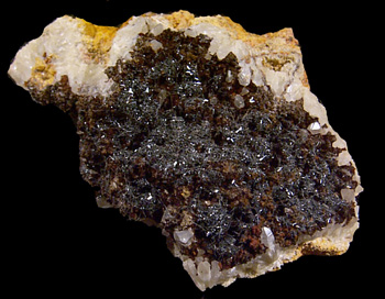 Plattnerite on Quartz from Mapimi District, Durango, Mexico