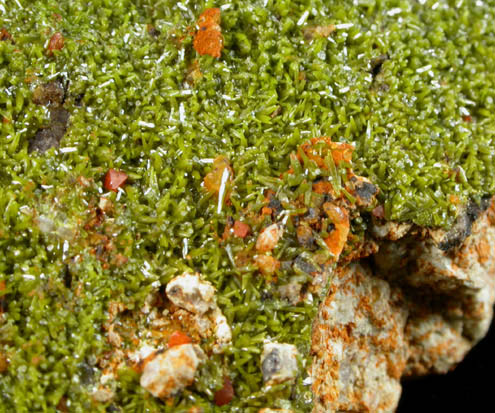 Pyromorphite with Wulfenite from Southwest Chester County Mine, Phoenixville, Chester County, Pennsylvania