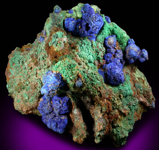 Azurite and Malachite from Touissit Mine, 21 km SSE of Oujda, Jerada Province, Oriental, Morocco