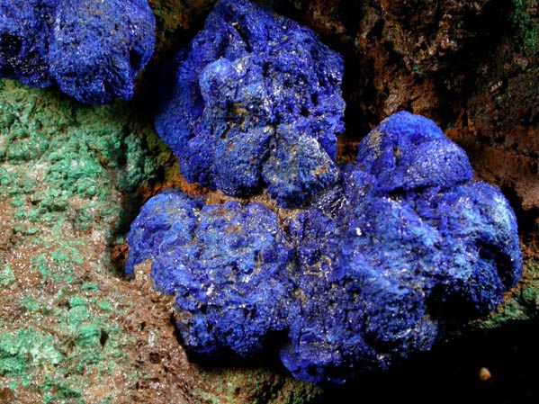 Azurite and Malachite from Touissit Mine, 21 km SSE of Oujda, Jerada Province, Oriental, Morocco