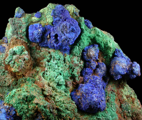 Azurite and Malachite from Touissit Mine, 21 km SSE of Oujda, Jerada Province, Oriental, Morocco