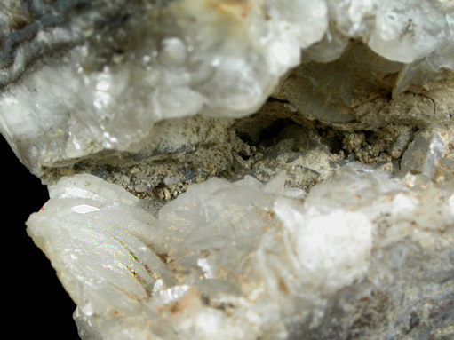 Hydrocarbon with Calcite from New Almaden Mine, 600' level, Santa Teresa Hills, Santa Clara County, California