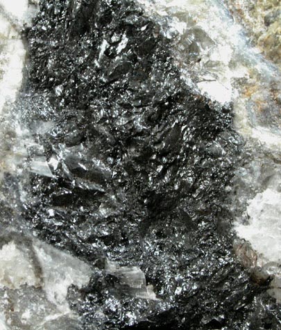 Hydrocarbon with Calcite from New Almaden Mine, 600' level, Santa Teresa Hills, Santa Clara County, California