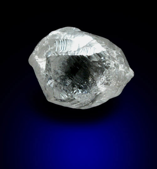 Diamond (0.62 carat colorless complex elongated crystal) from Premier Mine, Gauteng Province, South Africa