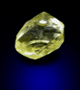 Diamond (0.52 carat fancy-yellow elongated dodecahedral crystal) from Northern Cape Province, South Africa