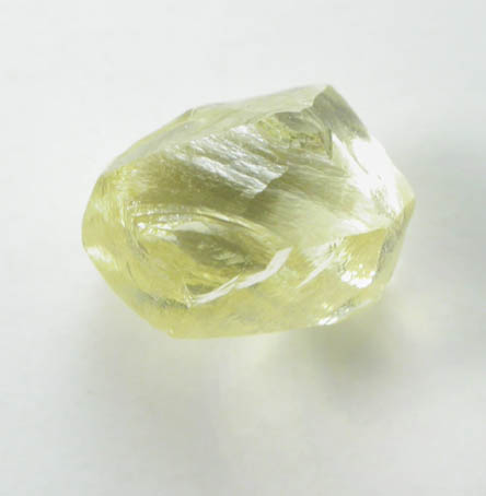 Diamond (0.52 carat fancy-yellow elongated dodecahedral crystal) from Northern Cape Province, South Africa