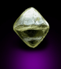 Diamond (0.48 carat yellow octahedral crystal) from Northern Cape Province, South Africa