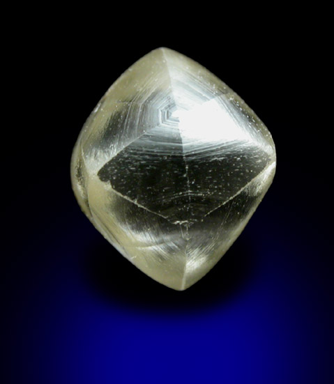 Diamond (1.02 carat yellow-gray trisoctahedral crystal) from Oranjemund District, southern coastal Namib Desert, Namibia
