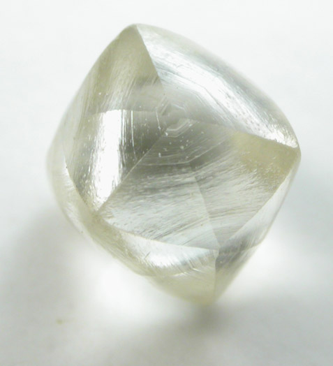 Diamond (1.02 carat yellow-gray trisoctahedral crystal) from Oranjemund District, southern coastal Namib Desert, Namibia