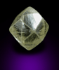 Diamond (0.89 carat yellow-gray dodecahedral crystal) from Oranjemund District, southern coastal Namib Desert, Namibia