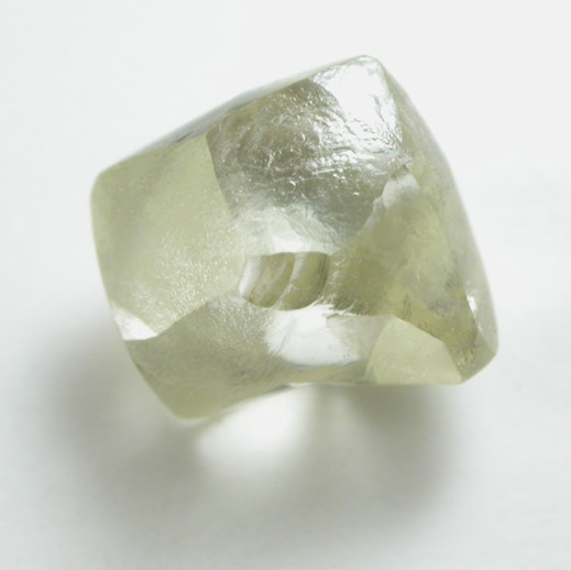 Diamond (0.96 carat yellow-gray dodecahedral crystal) from Oranjemund District, southern coastal Namib Desert, Namibia