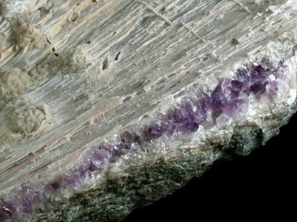 Quartz var. Amethyst pseudomorph after Anhydrite with Gmelinite from Upper New Street Quarry, Paterson, Passaic County, New Jersey