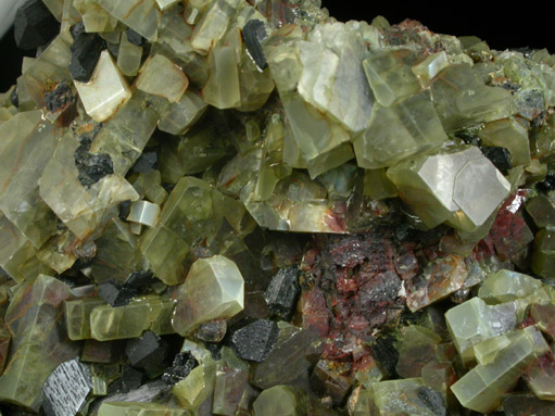 Sanidine var. Moonstone with Aegirine from Mina La Pili, Carmago, east of Naica, Chihuahua, Mexico