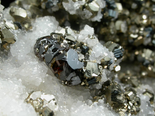 Pyrite, Sphalerite, Quartz, Bournonite from Erdely, Baia Mare (formerly Nagybanya), Maramures, Romania