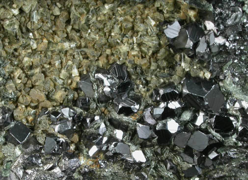 Magnetite with Diopside from Nordmark, Filipstad, Vrmland, Sweden