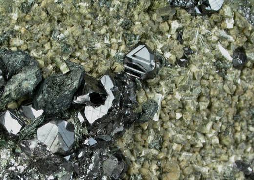 Magnetite with Diopside from Nordmark, Filipstad, Vrmland, Sweden