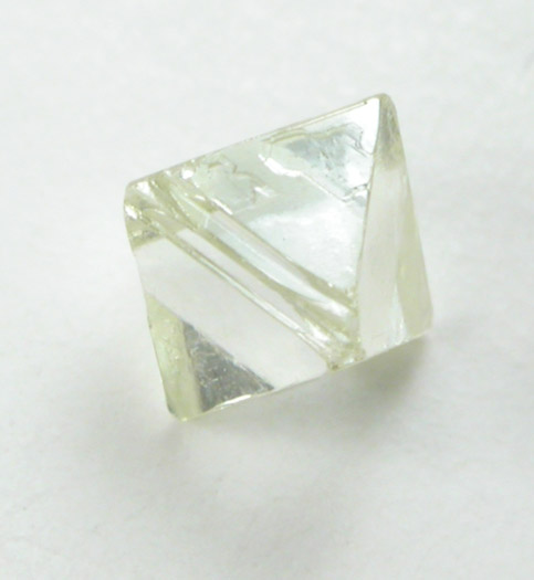 Diamond (0.38 carat yellow-green octahedral crystal) from Guateng Province, South Africa