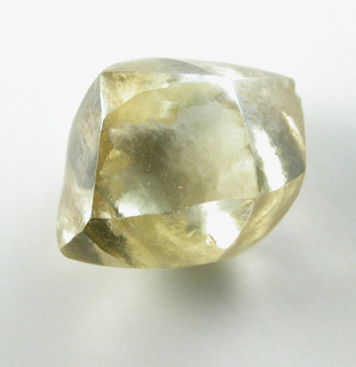 Diamond (1.78 carat yellow-green-gray dodecahedral crystal) from Aredor Mine, 35 km east of Kerouan, Guinea