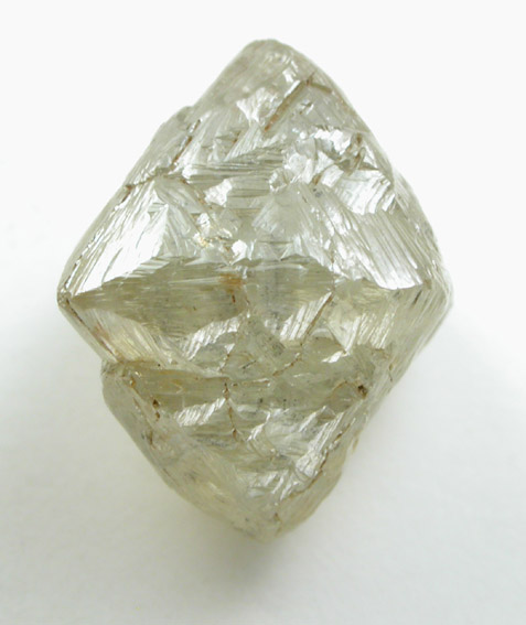 Diamond (6.53 carat green-gray octahedral crystal) from Bakwanga Mine, Mbuji-Mayi (Miba), Democratic Republic of the Congo