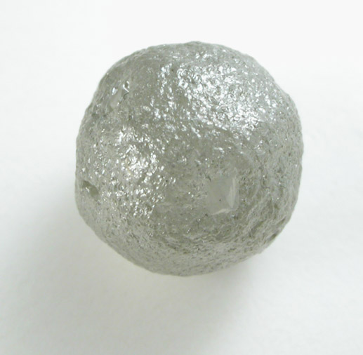 Diamond (3.95 carat gray spherical Ballas crystal) from Paraguassu River District, Bahia, Brazil