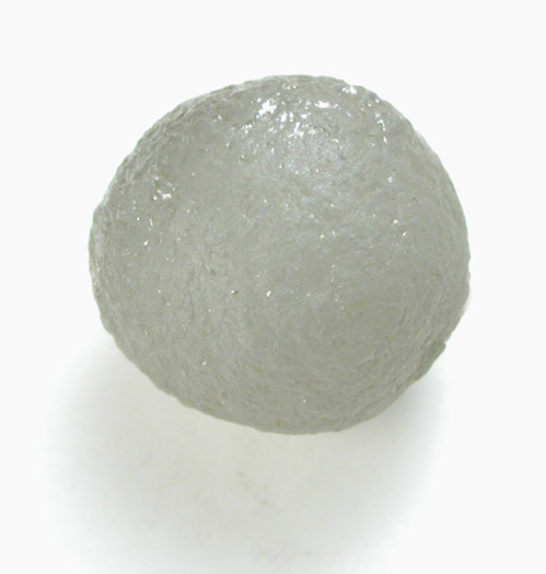 Diamond (3.80 carat gray spherical Ballas crystal) from Paraguassu River District, Bahia, Brazil
