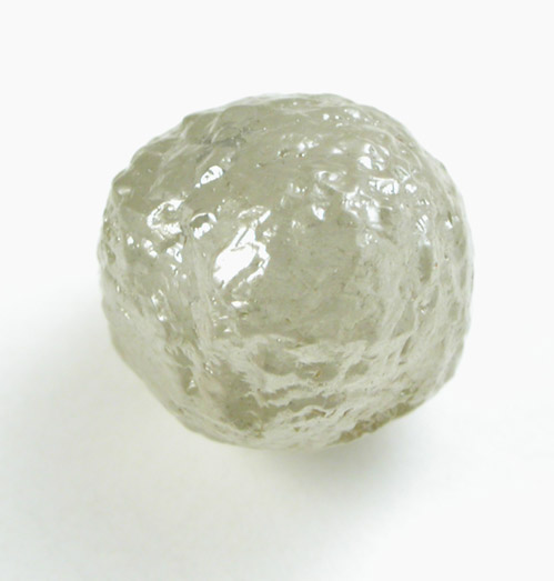 Diamond (4.32 carat gray spherical Ballas crystal) from Paraguassu River District, Bahia, Brazil