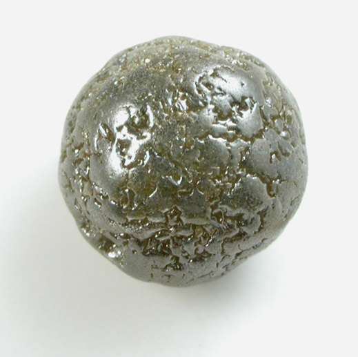 Diamond (4.64 carat gray spherical Ballas crystal) from Paraguassu River District, Bahia, Brazil