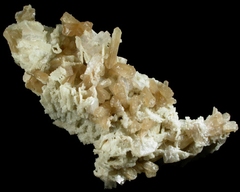 Stilbite-Ca and Heulandite-Ca on Datolite pseudomorphs after Anhydrite from Upper New Street Quarry, Paterson, Passaic County, New Jersey
