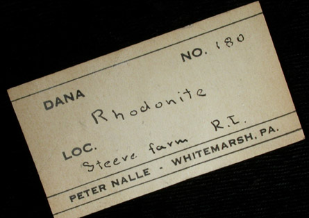 Rhodonite from Steere Farm, Harrisville, Providence County, Rhode Island