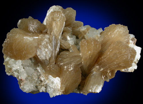 Stilbite-Ca on Calcite from Prospect Park Quarry, Prospect Park, Passaic County, New Jersey