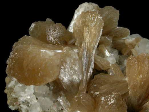 Stilbite-Ca on Calcite from Prospect Park Quarry, Prospect Park, Passaic County, New Jersey