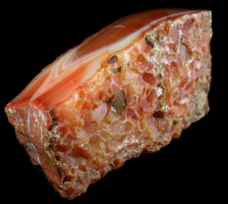 Quartz var. Carnelian from Stirling Brook, Warren Township, Somerset County, New Jersey