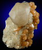 Calcite (twinned crystals) on Stilbite-Ca from Moore's Station, Mercer County, New Jersey