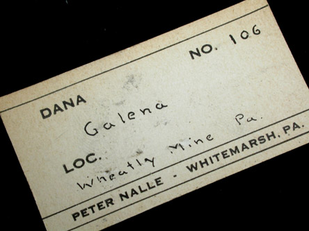 Galena from Wheatley Mine, Phoenixville, Chester County, Pennsylvania