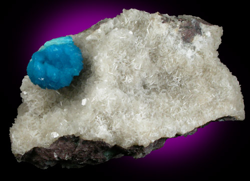 Cavansite on Stilbite-Ca from Wagholi Quarry, Maharashtra, India