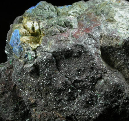 Hematite var. Specularite with Azurite from Swansea Mine, Bill Williams District, La Paz County, Arizona