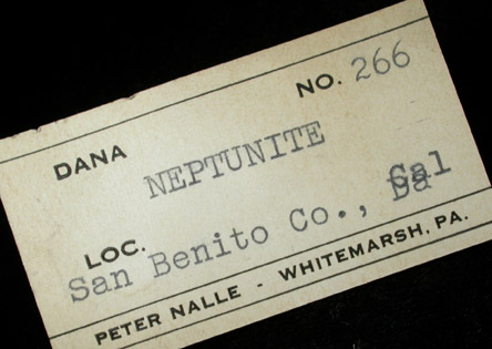 Neptunite in Natrolite from Benitoite Gem Mine, San Benito County, California