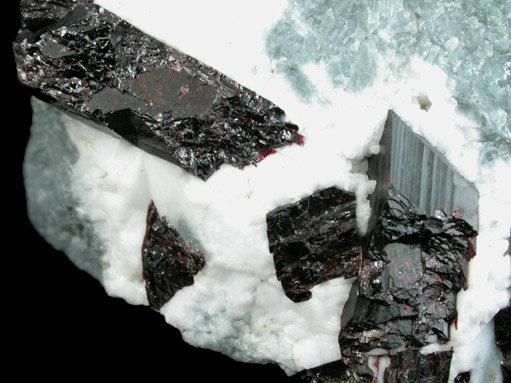 Neptunite in Natrolite from Benitoite Gem Mine, San Benito County, California