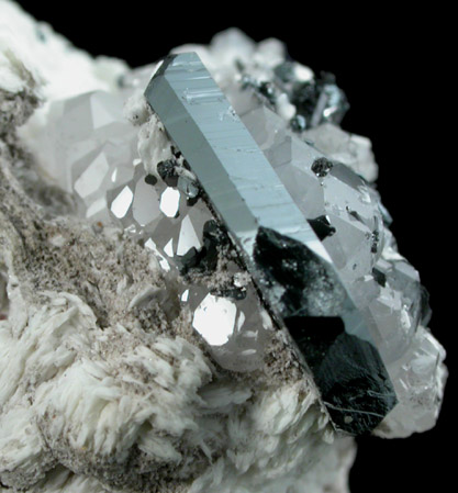 Hematite, Calcite, Gaudefroyite, Xonotlite from Wessels Mine, Kalahari Manganese Field, Northern Cape Province, South Africa