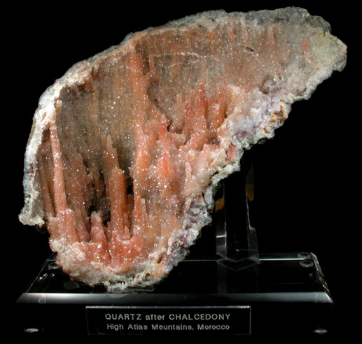 Quartz over Chalcedony with Hematite inclusions from High Atlas Mountains, Khenifra Province, Morocco