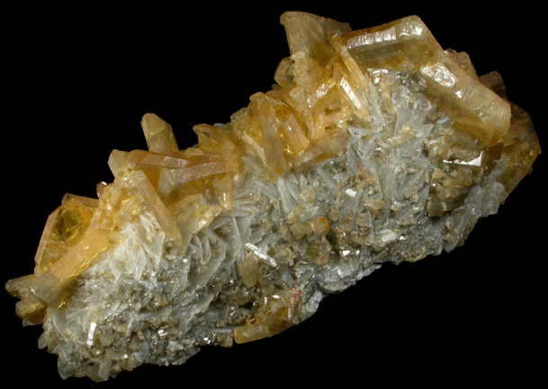 Barite on Calcite from Meikle Mine, Elko County, Nevada