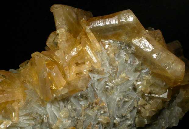 Barite on Calcite from Meikle Mine, Elko County, Nevada