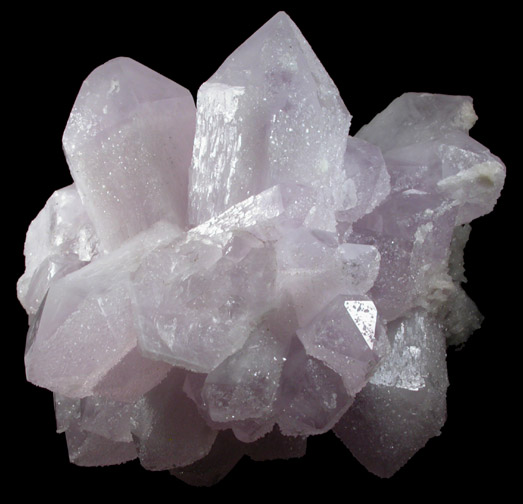 Quartz var. Amethyst with Calcite from Peregrina Mine, Guanajuato, Mexico