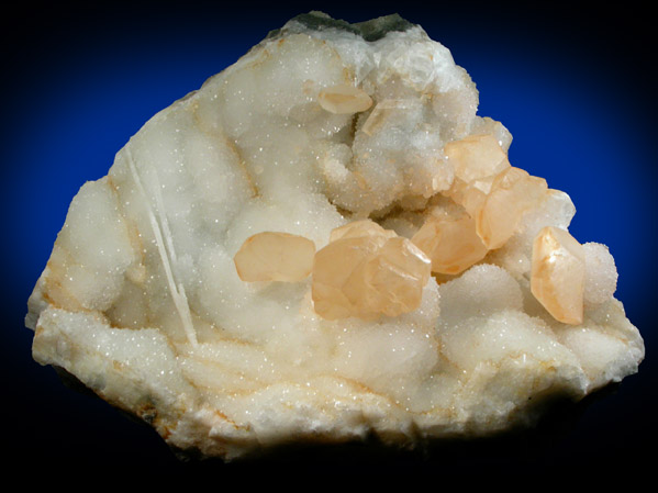 Calcite on Quartz from Dahisar Quarry, Mumbai District, Maharashtra, India