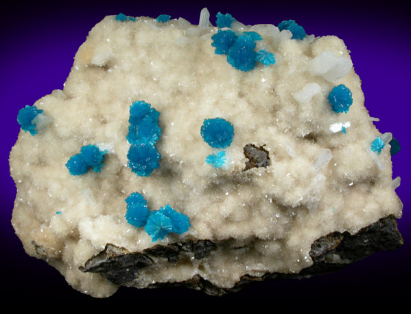 Cavansite on Quartz with Stilbite-Ca from Wagholi Quarry, Maharashtra, India